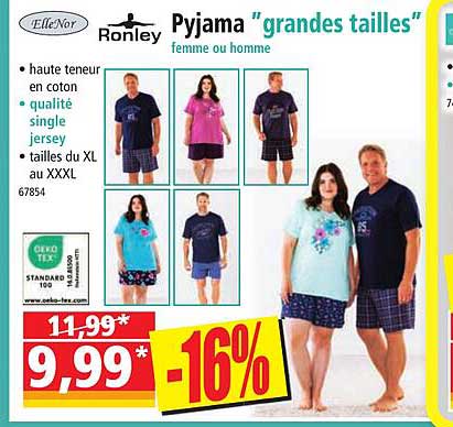 pyjama "grandes tailles" elleNor, ronley