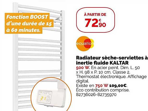 radiateur sèche-serviettes à inertie fluide kaltar
