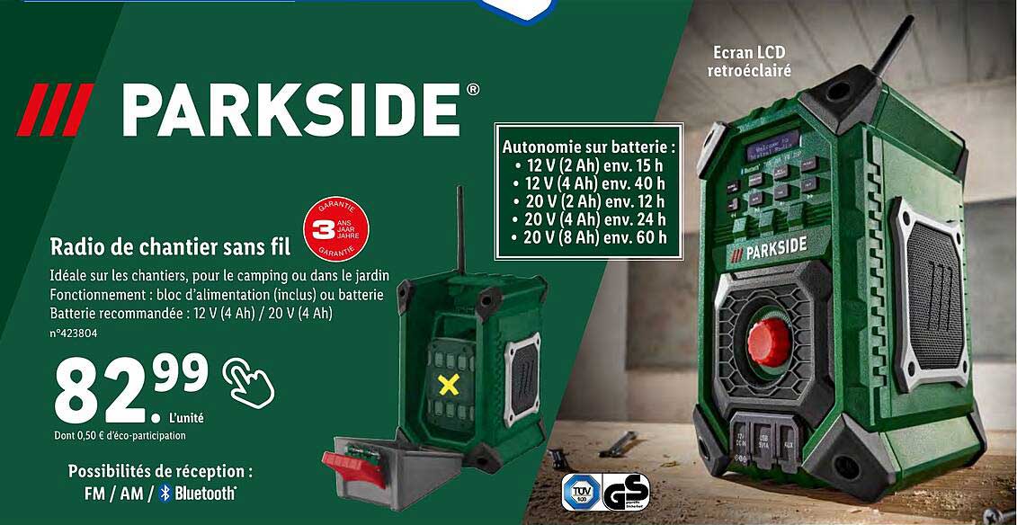 Radio De Chantier Sans Fil Parkside