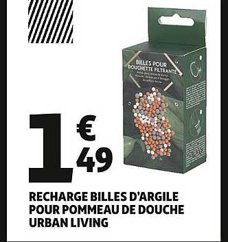 recharge billes d'argile pour pommeau de douche urban living