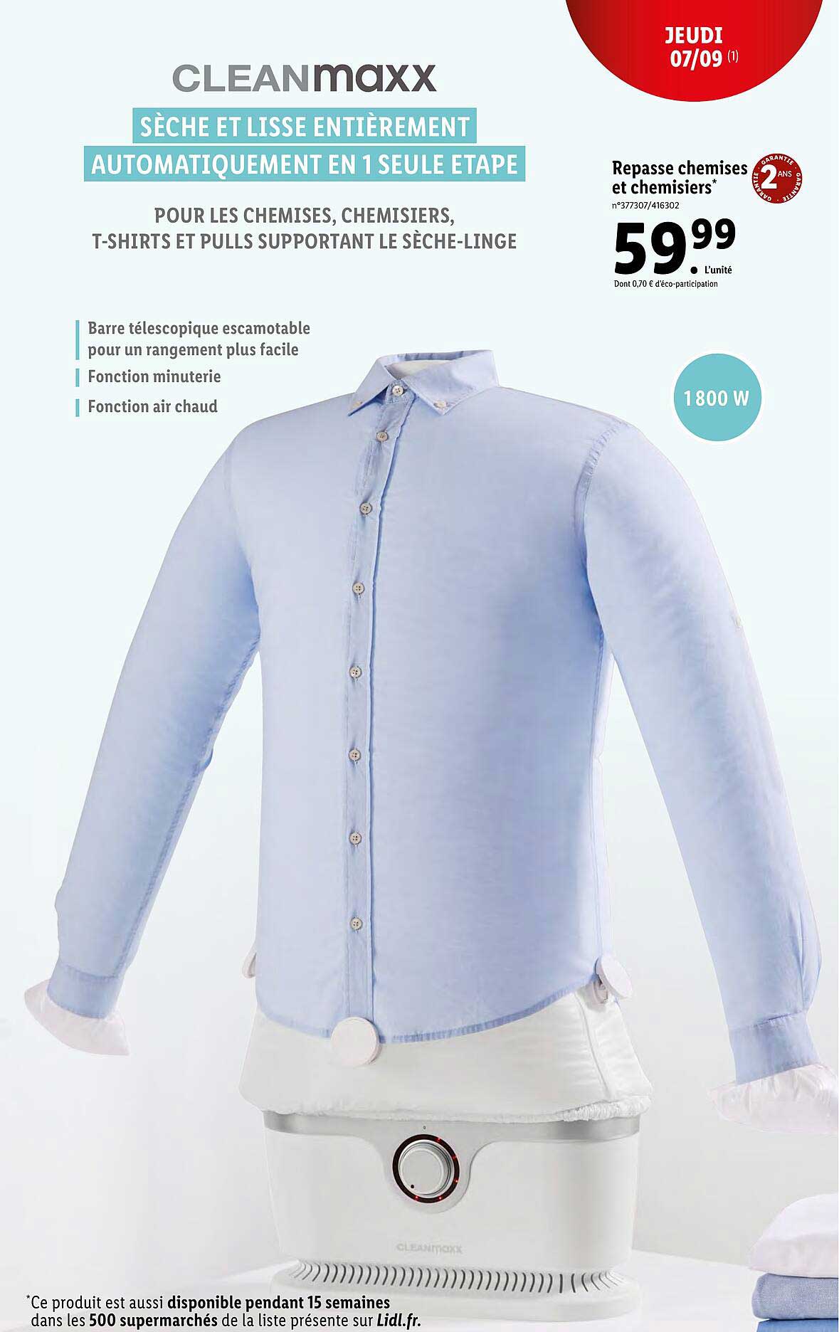 repasse chemises et chemisiers clean maxx