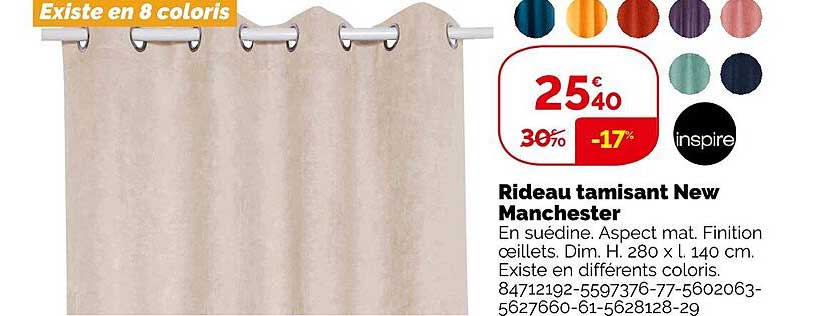 rideau tamisant new manchester