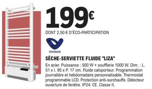 sèche-serviette fluide "liza"