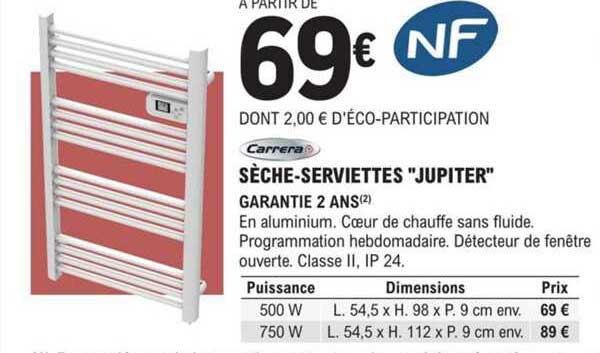 sèche-serviettes "jupiter" carrera