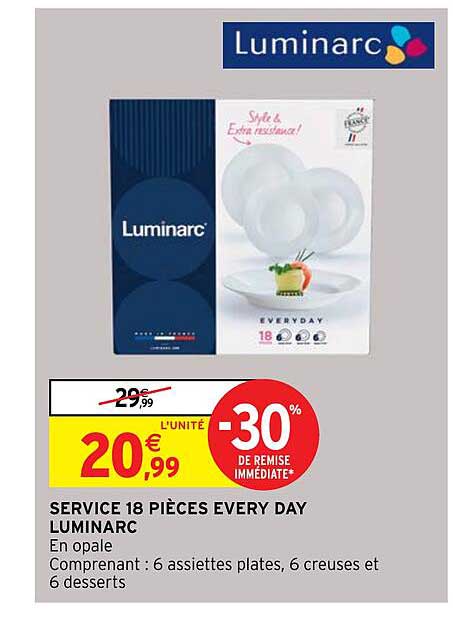 service 18 pièces every day luninarc
