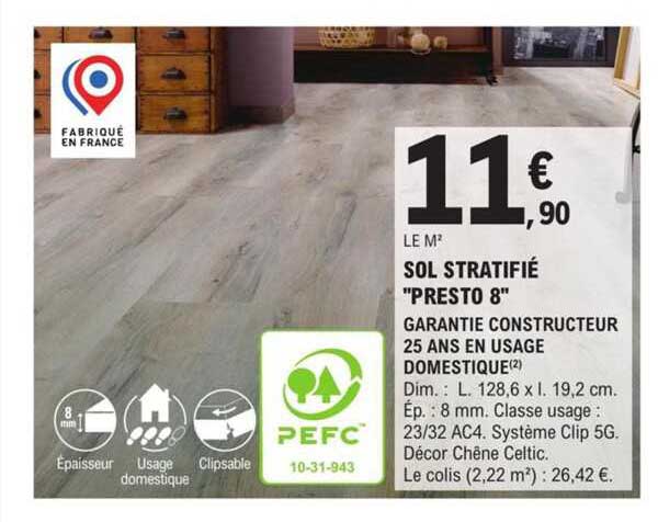 Sol Stratifié "presto 8"