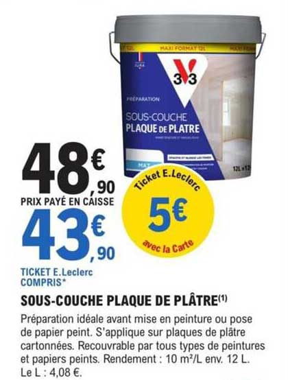 sous-couche plaque de plâtre v33
