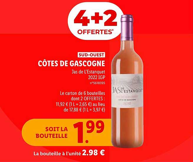 sud-ouest côtes de gascogne jas de l'estanquet 2022 igp