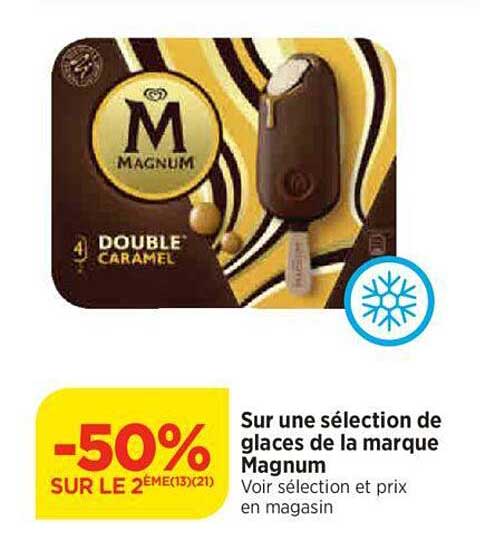 sur une sélection de glaces de la marque magnum