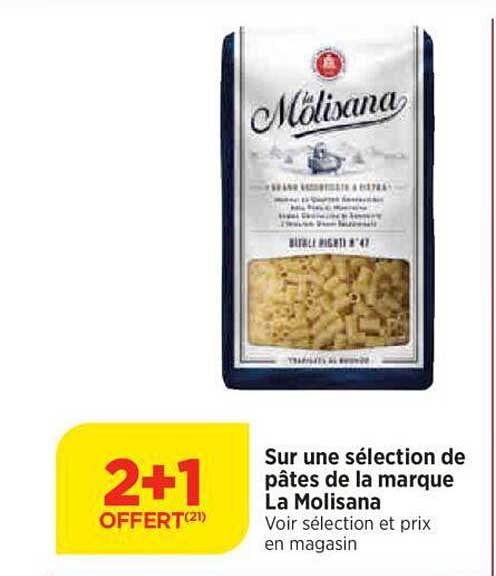 sur une sélection de pâtes de la marque la molisana