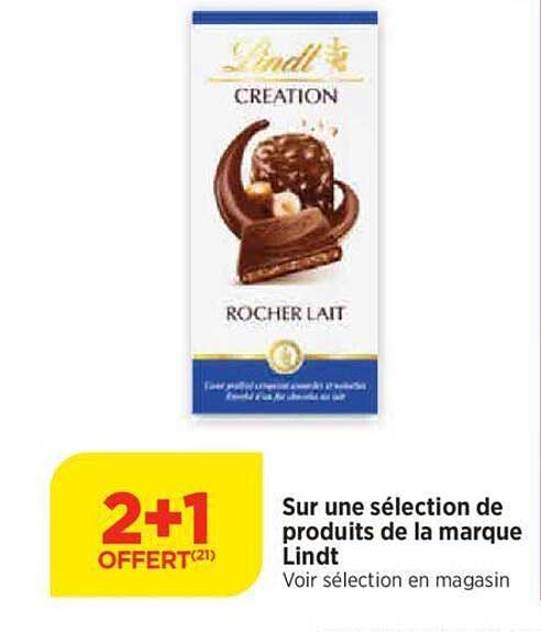 sur une sélection de produits de la marque lindt