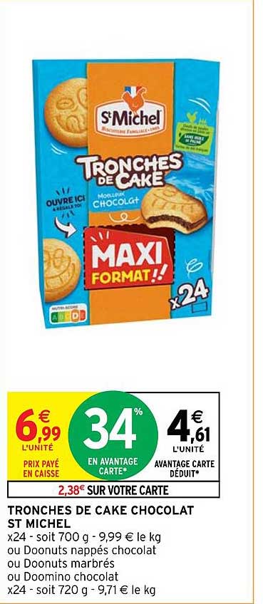 Tronches De Cake Chocolat St Michel