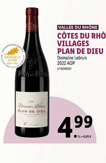 vallée du rhône côtes du rhône villages plan de dieu domaine lebrun 2022 aop