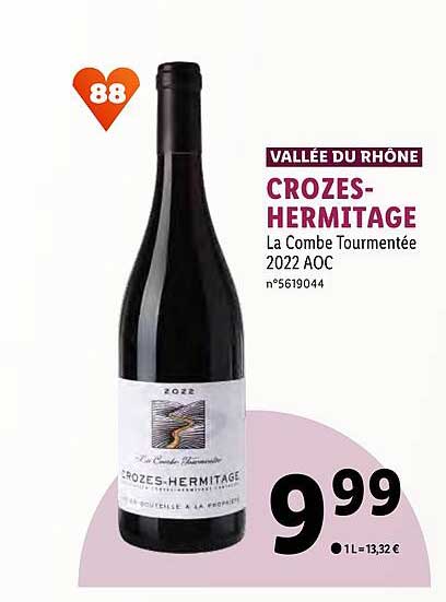 vallée du rhône crozes-hermitage la combe tourmentée 2022 aoc