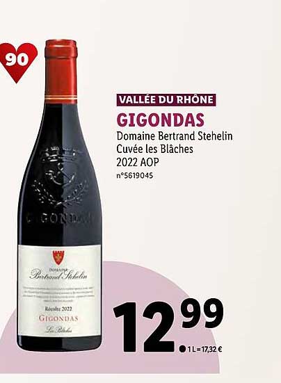 vallée du rhône gigondas domaine bertrand stehelin cuvée les blâches 2022 aop