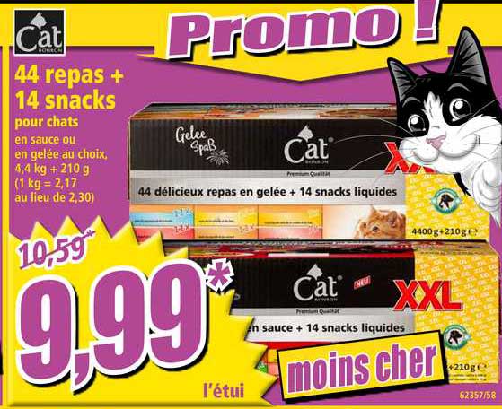 44 Repas + 14 Snacks