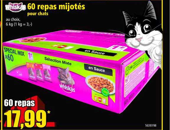 60 repas mijotés pour chats