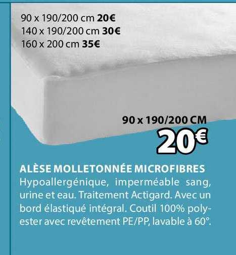 alèse molletonnée microfibres