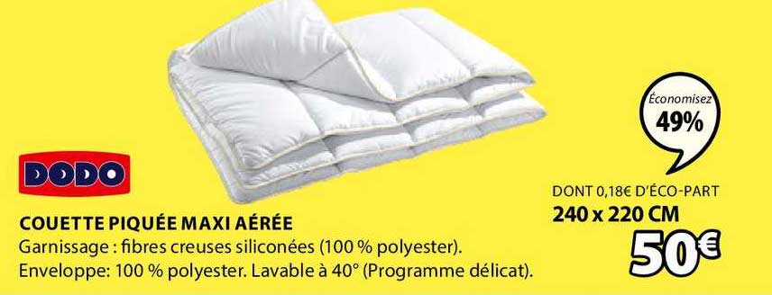 couette piquée maxi aérée dodo