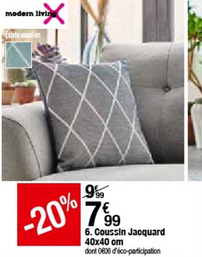 coussin jacquard 40x40 cm -20%