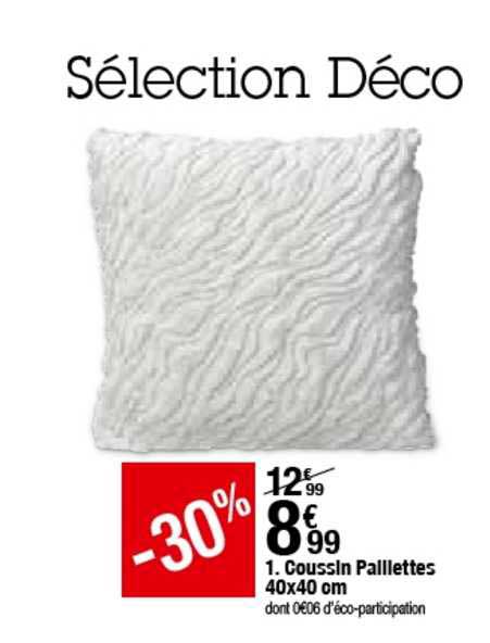 coussin paillettes 40x40 cm -30%