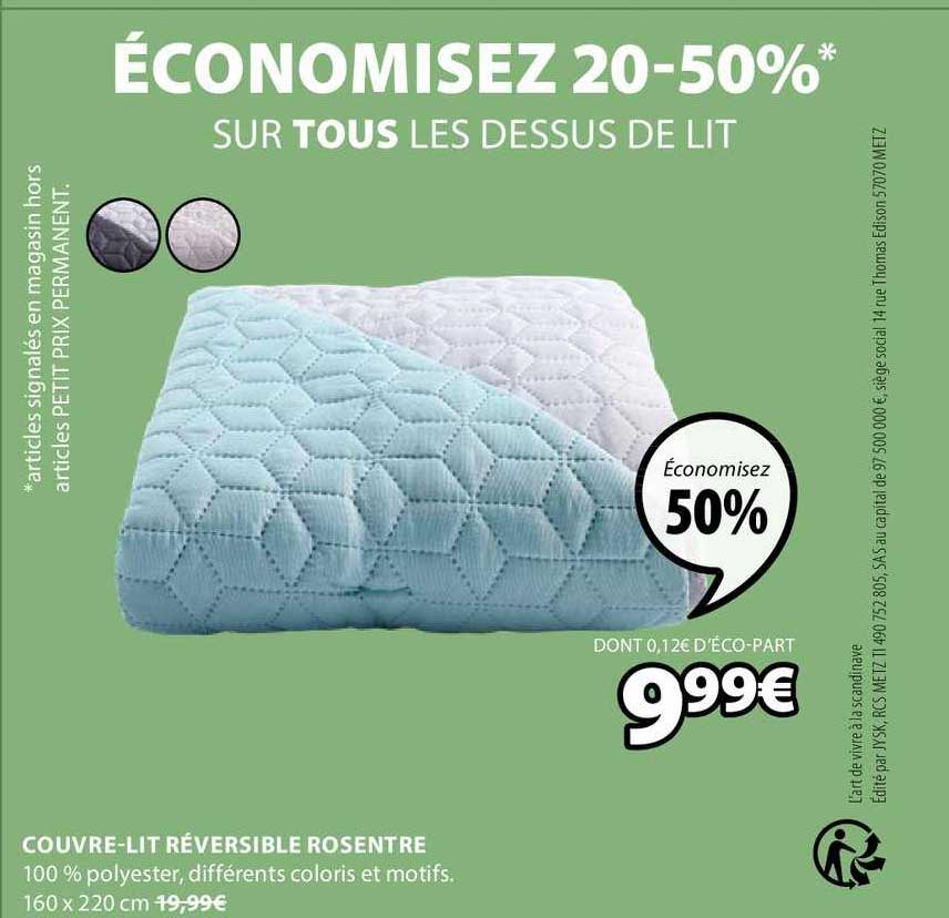 Couvre Lit Réversible Rosentre