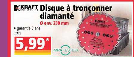 disque à tronçonner diamanté kraft werkzeuge
