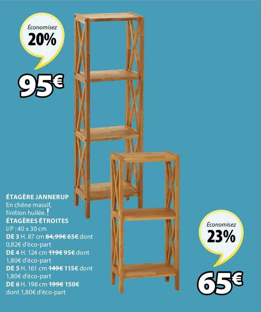 étagère jannerup étagère étroites