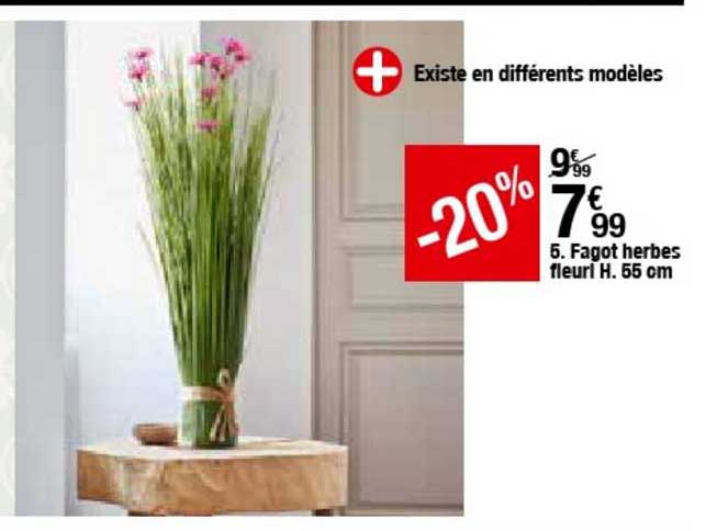 fagot herbes fleuri h. 55 cm -20%