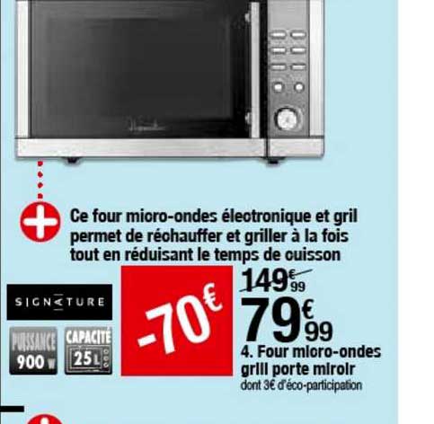 four micro ondes grill porte miroir