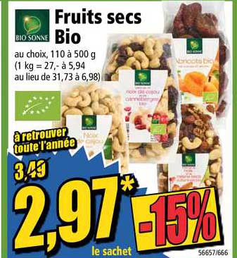 fruits secs bio bio sonne