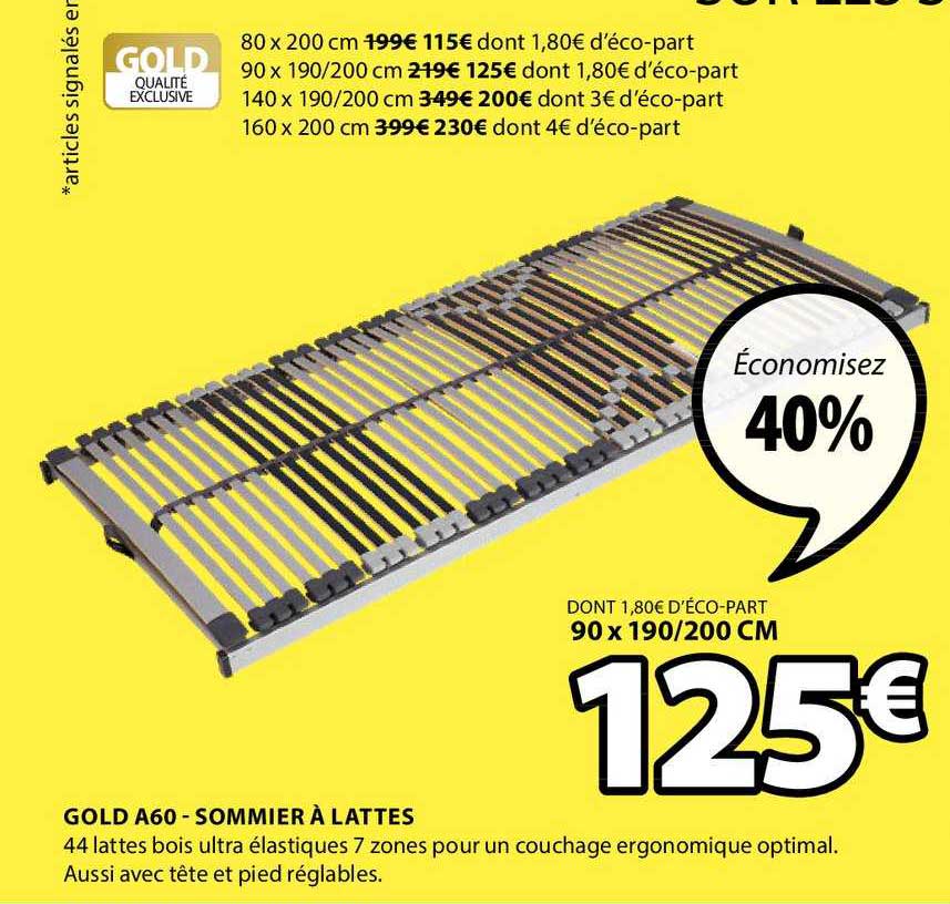 gold a60 sommier à lattes
