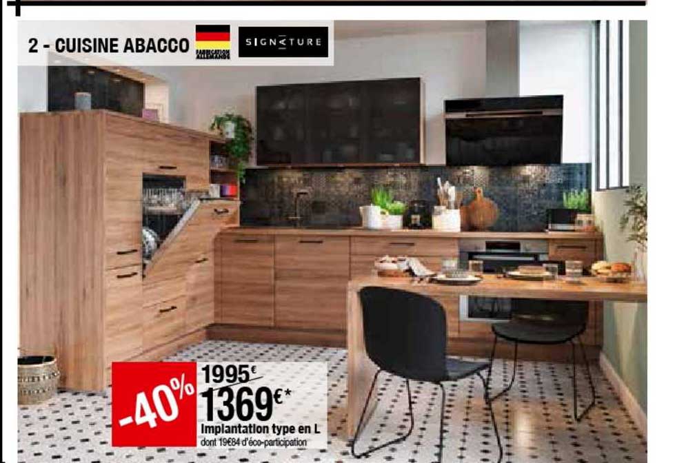 implantation type en l cuisine abacco signature