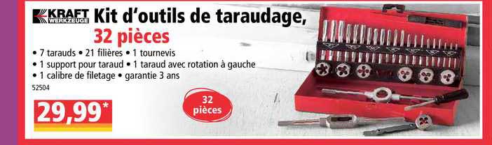 kit d'outils de taraudage 32 pièces kraft werkzeuge