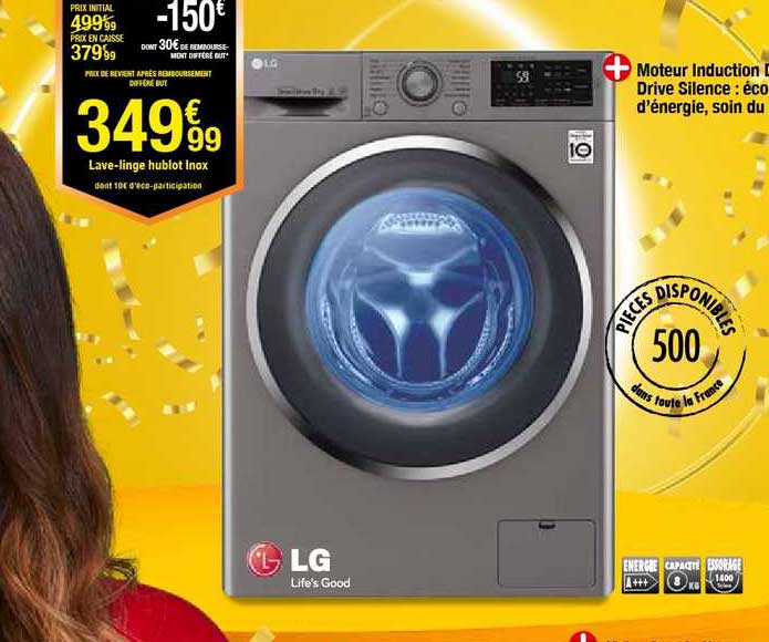 lave linge hublot inox lg