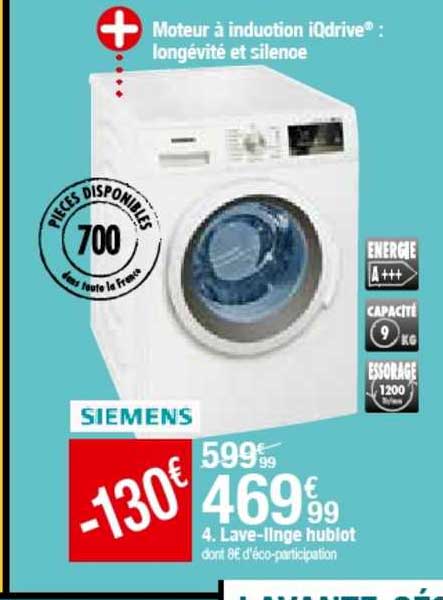 lave linge hublot siemens
