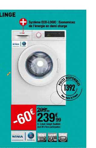 lave linge hublot winia