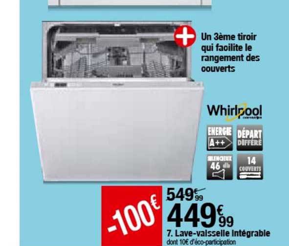 lave vaisselle intégrable whirlpool