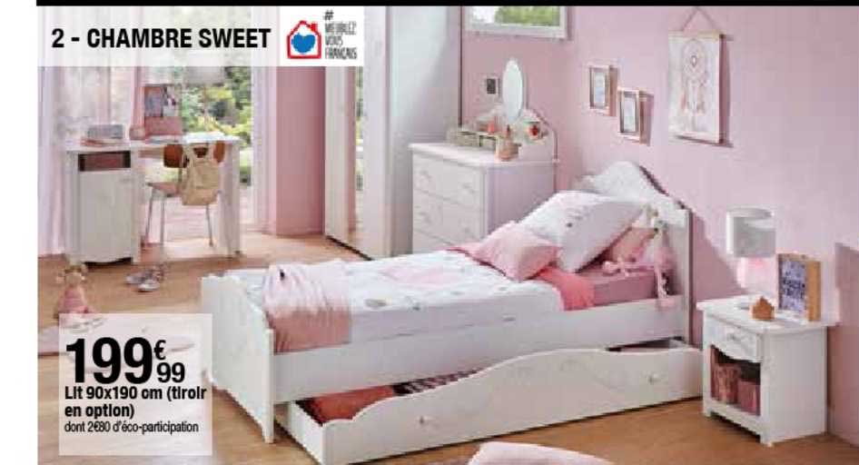 lit 90x190 cm (tiroir en option)