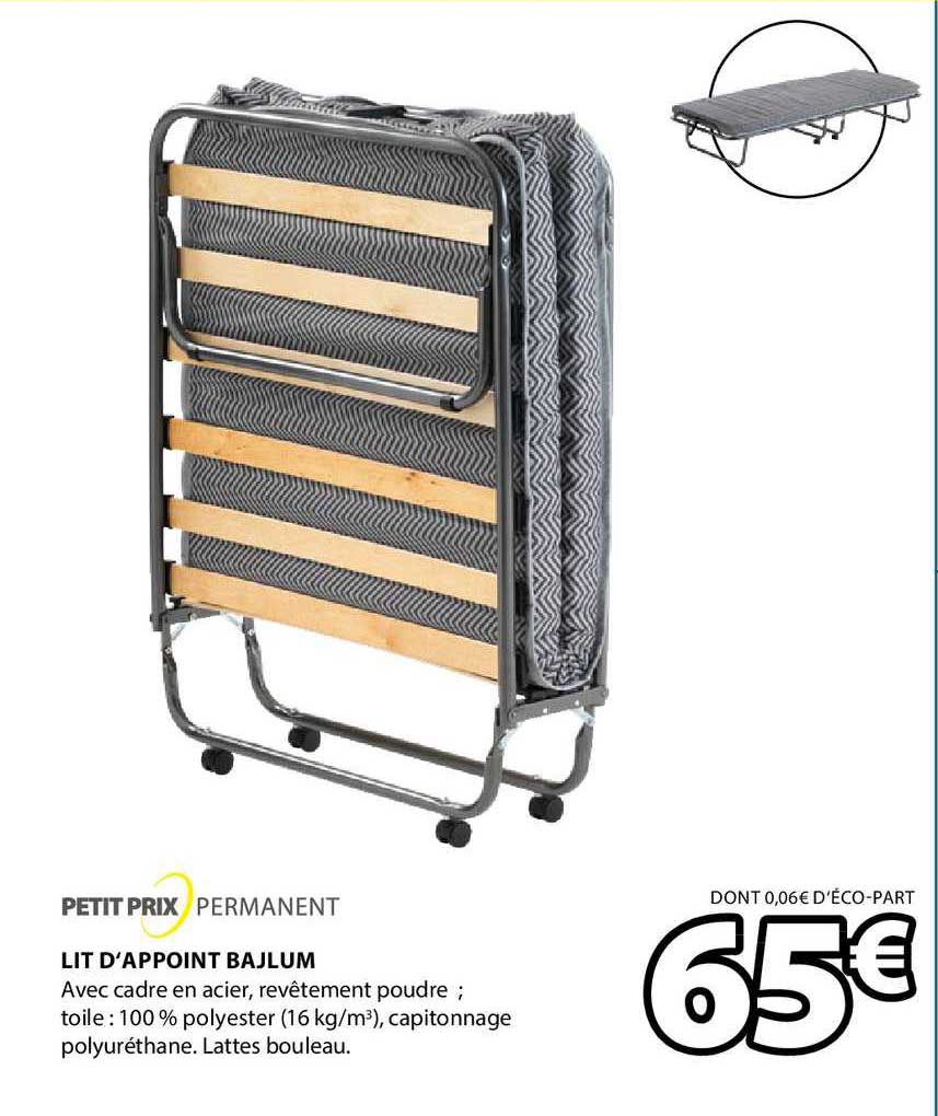 lit d'appoint bajlum petit prix permanent