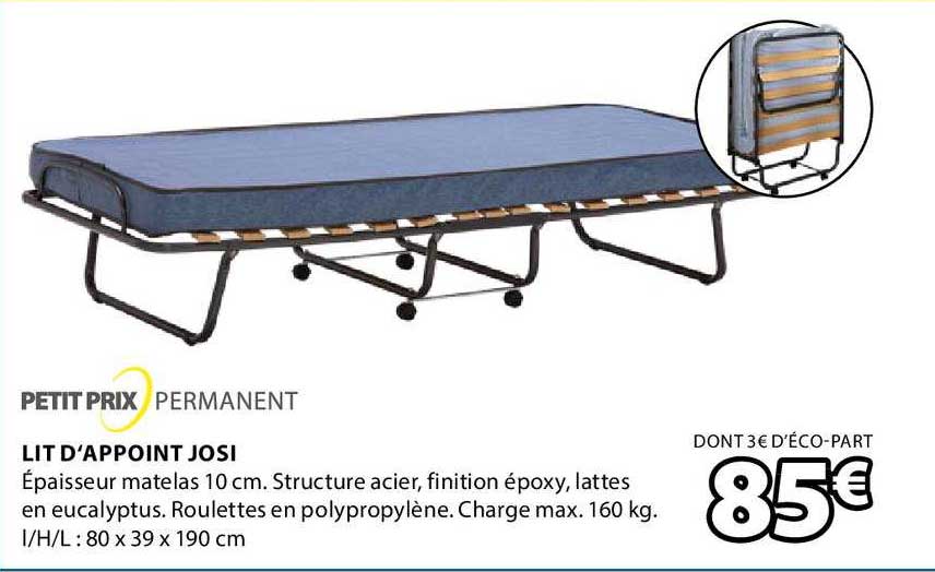 lit d'appoint josi  petit prix permanent