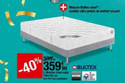 matelas good night 140x190 cm bultex -40%