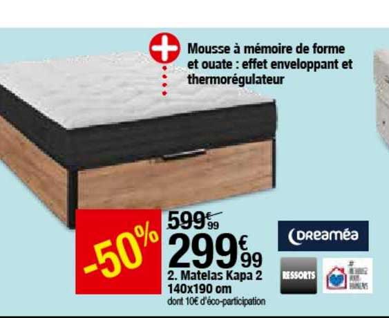 matelas kapa 2 140x190 cm dreaméa -50%