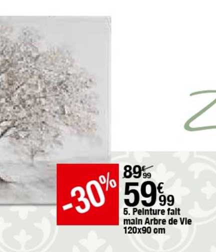 peinture fait main arbre de vie 120x90 cm -30%