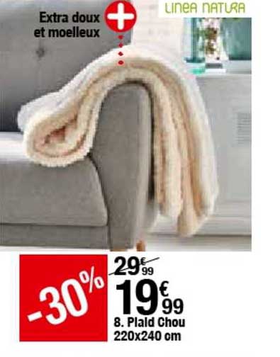 plaid chou 220x240 cm -30%