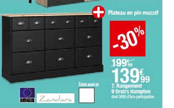 rangement 9 tiroirs hampton zandiara -30%