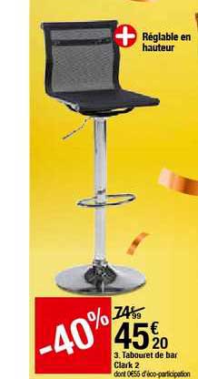 tabouret de bar clark 2 -40%