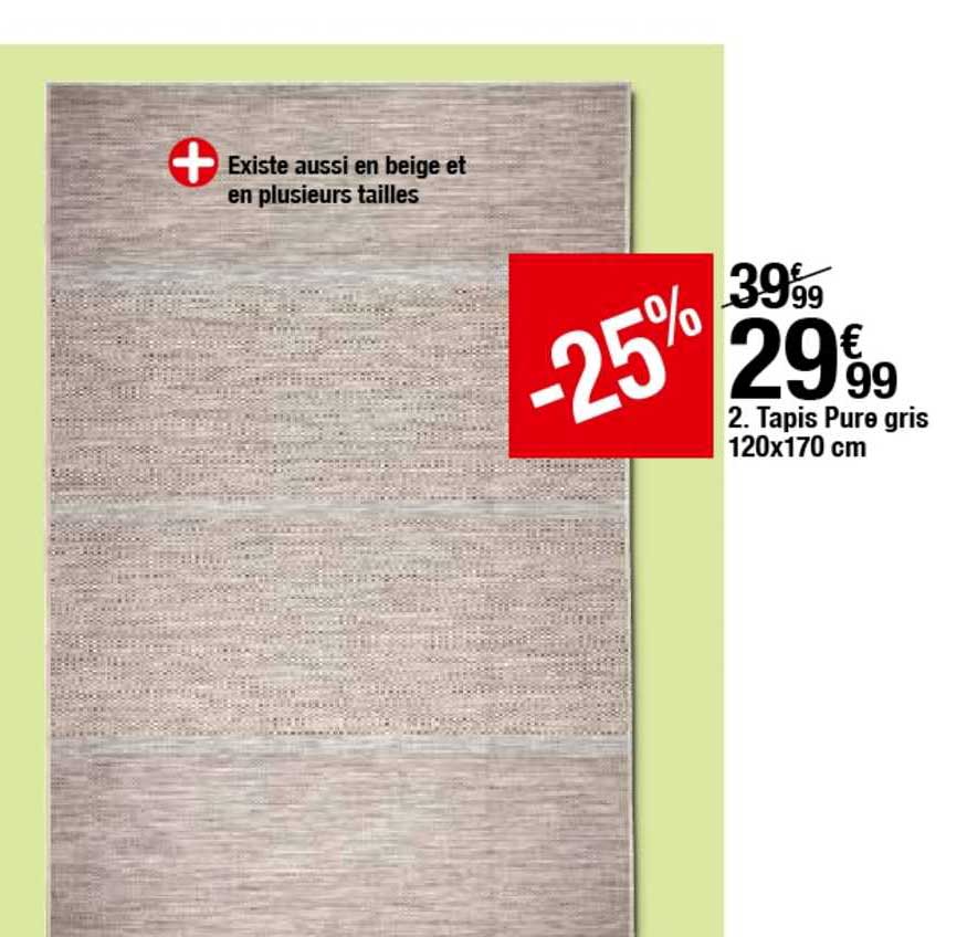 tapis pure gris 120x170 cm -25%