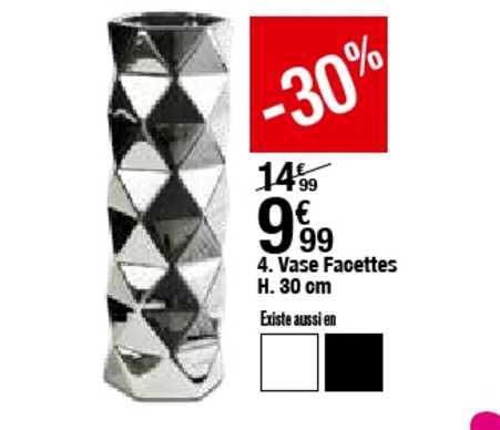 vase facettes h. 30 cm