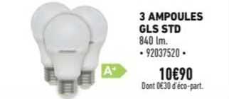 3 ampoules gls std